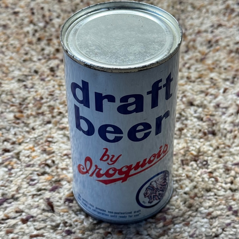 Vintage Iroquois Draft Beer Flat Top Can 12oz Buffalo NY Sealed Empty Sample